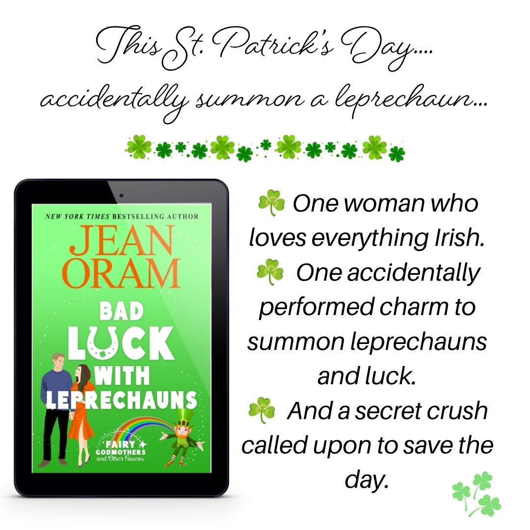 Bad Luck with Leprechauns ebook ith a blurb about the rom com romance.