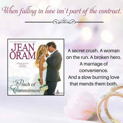 A Pinch of Commitment by Jean Oram. Marriage of convenience romance, sweet and clean.