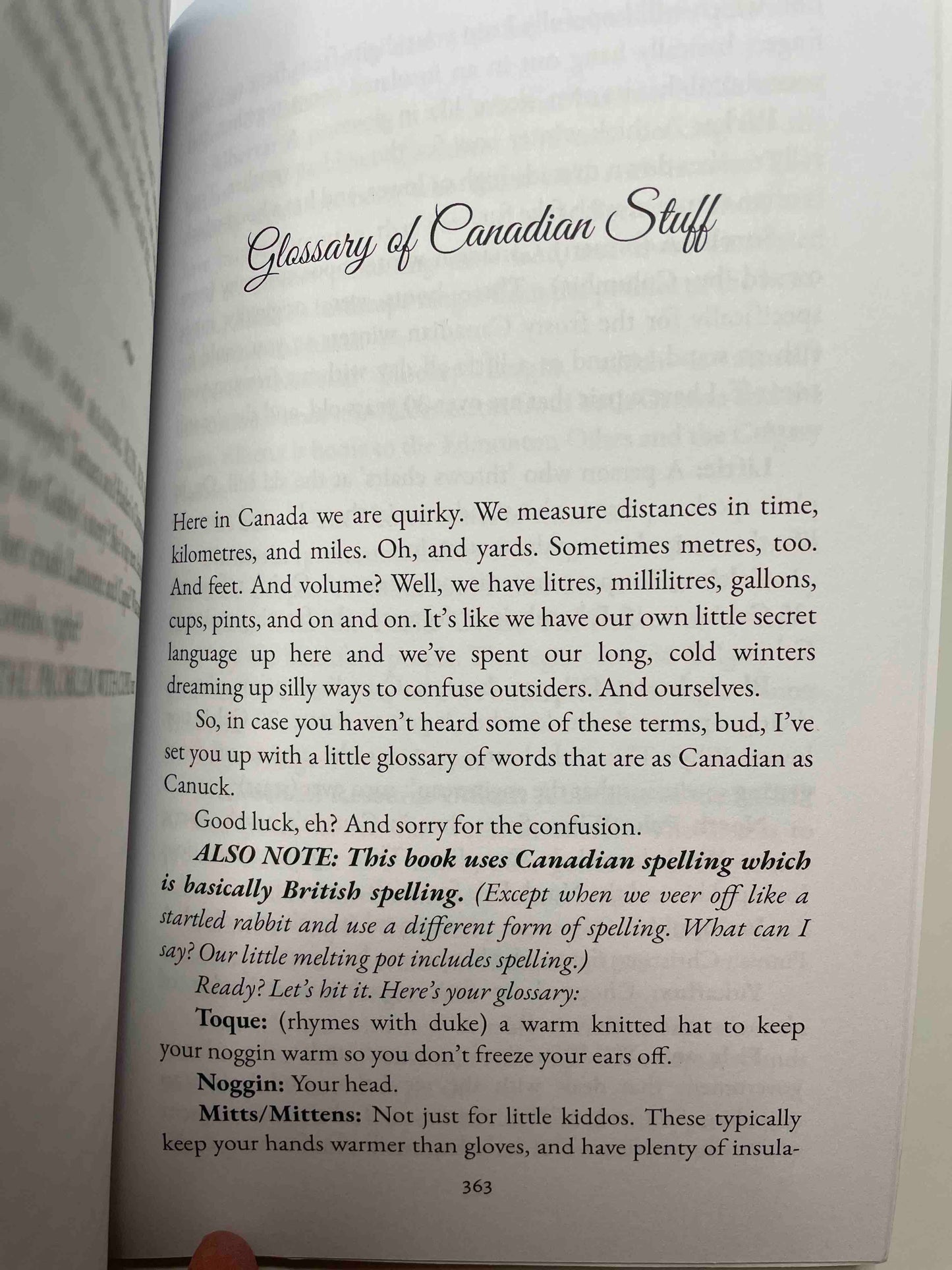 Glossary of Canadian words in Run, Run Rudolph by Jean Oram. A Christmas romcom set in Canada.