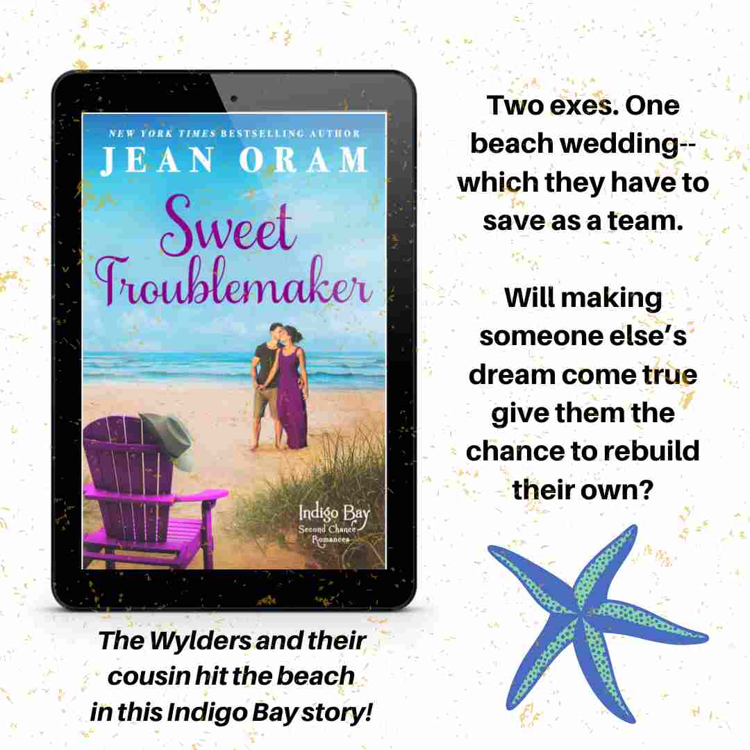 Sweet Troublemaker, clean sweet romance by Jean Oram. Indigo bay.