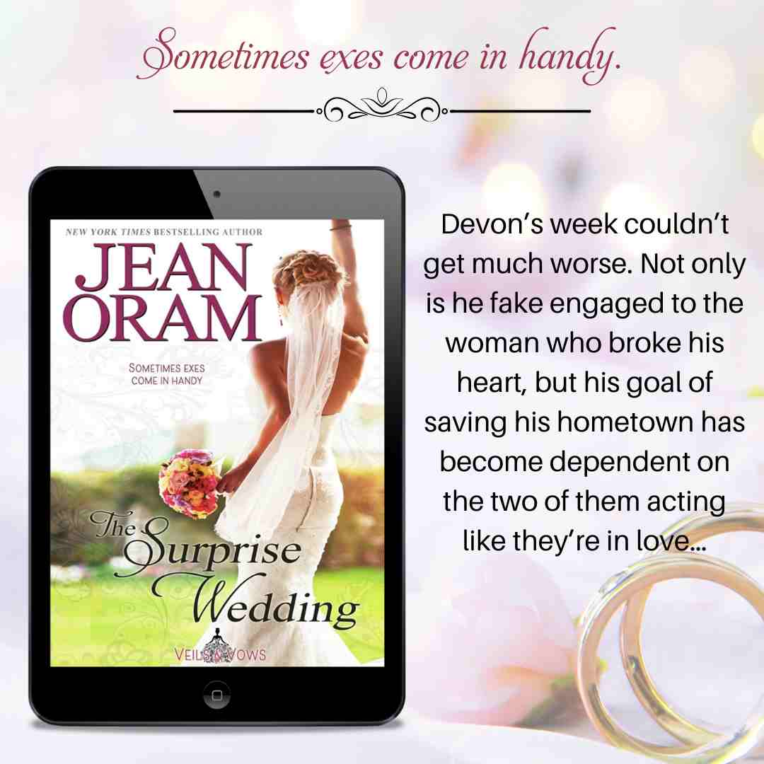 The Surprise Wedding by Jean Oram.  A fake engagement sweet romance